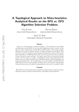 A Topological Approach to Meta-heuristics: Analytical Results on the BFS
  vs. DFS Algorithm Selection Problem