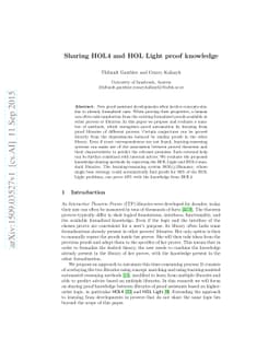Sharing HOL4 and HOL Light proof knowledge