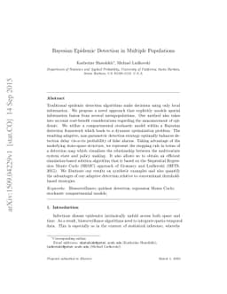 Bayesian Epidemic Detection in Multiple Populations