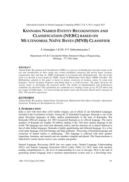 Kannada named entity recognition and classification (nerc) based on
  multinomial naïve bayes (mnb) classifier