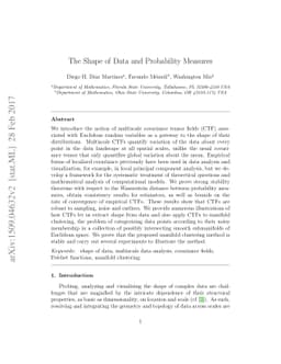 The Shape of Data and Probability Measures