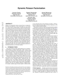 Dynamic Poisson Factorization