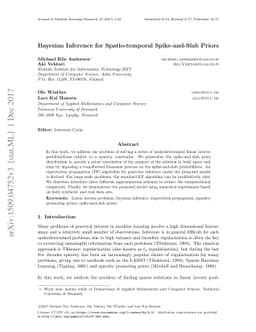 Bayesian inference for spatio-temporal spike-and-slab priors