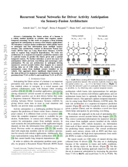 Recurrent Neural Networks for Driver Activity Anticipation via
  Sensory-Fusion Architecture