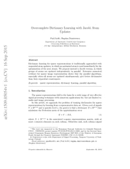 Overcomplete Dictionary Learning with Jacobi Atom Updates