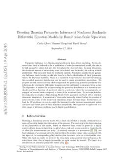 Boosting Bayesian Parameter Inference of Nonlinear Stochastic
  Differential Equation Models by Hamiltonian Scale Separation