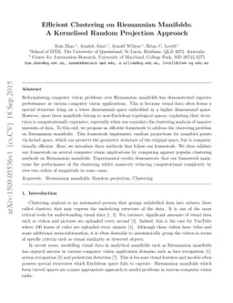 Efficient Clustering on Riemannian Manifolds: A Kernelised Random
  Projection Approach
