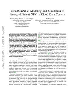 CloudSimNFV: Modeling and Simulation of Energy-Efficient NFV in Cloud
  Data Centers