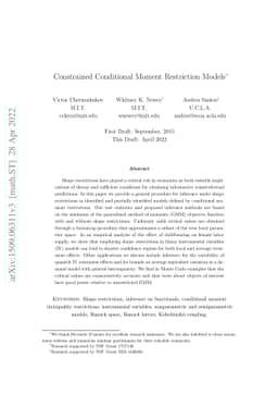 Constrained Conditional Moment Restriction Models