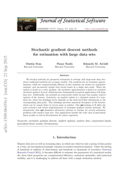 Stochastic gradient descent methods for estimation with large data sets