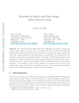 Invariants of objects and their images under surjective maps