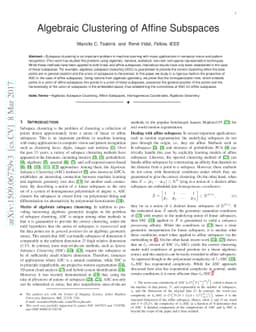 Algebraic Clustering of Affine Subspaces