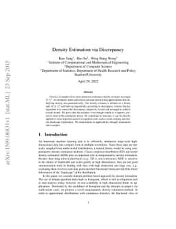 Density Estimation via Discrepancy