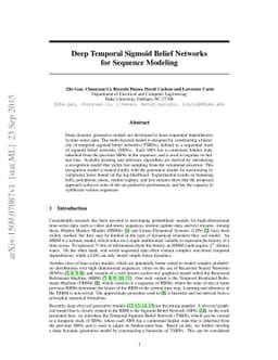 Deep Temporal Sigmoid Belief Networks for Sequence Modeling