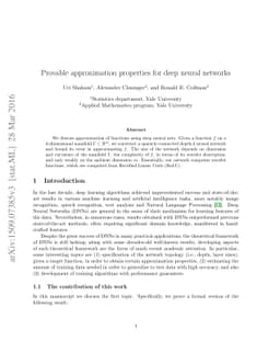 Provable approximation properties for deep neural networks