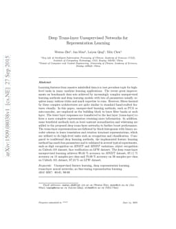 Deep Trans-layer Unsupervised Networks for Representation Learning