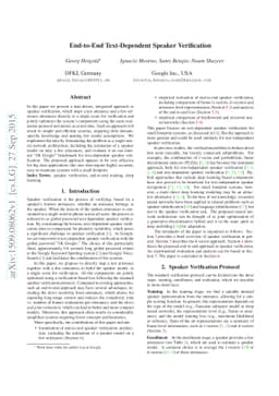 End-to-End Text-Dependent Speaker Verification