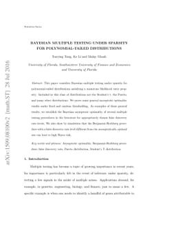 Bayesian Multiple Testing Under Sparsity for Polynomial-Tailed
  Distributions