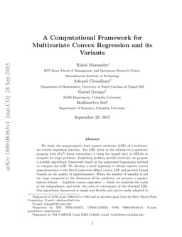 A Computational Framework for Multivariate Convex Regression and its
  Variants