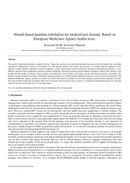Neural-based machine translation for medical text domain. Based on
  European Medicines Agency leaflet texts