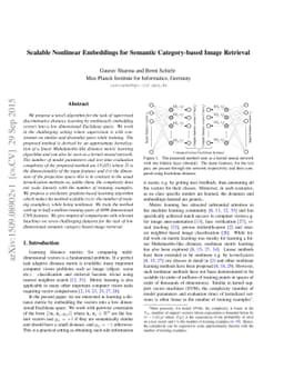 Scalable Nonlinear Embeddings for Semantic Category-based Image
  Retrieval