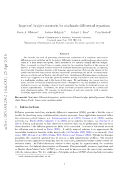Improved bridge constructs for stochastic differential equations