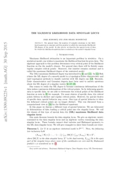 The Maximum Likelihood Data Singular Locus
