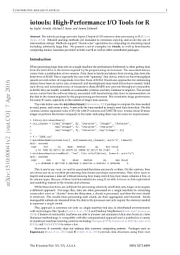 iotools: High-Performance I/O Tools for R