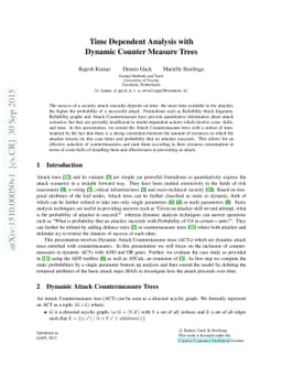 Time Dependent Analysis with Dynamic Counter Measure Trees