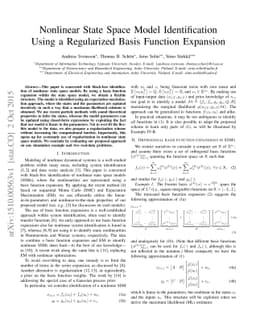 Nonlinear State Space Model Identification Using a Regularized Basis
  Function Expansion