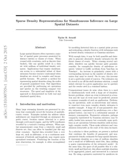 Sparse Density Representations for Simultaneous Inference on Large
  Spatial Datasets