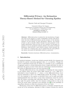 Differential Privacy: An Estimation Theory-Based Method for Choosing
  Epsilon