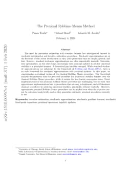 The Proximal Robbins-Monro Method
