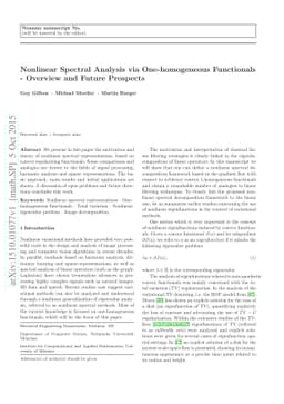 Nonlinear Spectral Analysis via One-homogeneous Functionals - Overview
  and Future Prospects