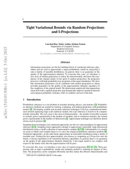 Tight Variational Bounds via Random Projections and I-Projections