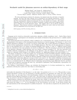Stochastic model for phonemes uncovers an author-dependency of their
  usage