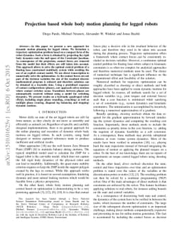 Projection based whole body motion planning for legged robots