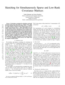 Sketching for Simultaneously Sparse and Low-Rank Covariance Matrices