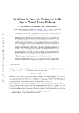 Conditions for Posterior Contraction in the Sparse Normal Means Problem