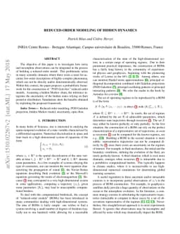 Reduced-Order Modeling Of Hidden Dynamics