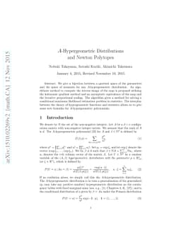 $A$-Hypergeometric Distributions and Newton Polytopes