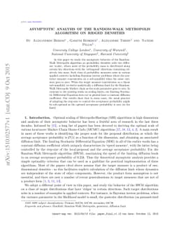 Asymptotic Analysis of the Random-Walk Metropolis Algorithm on Ridged
  Densities