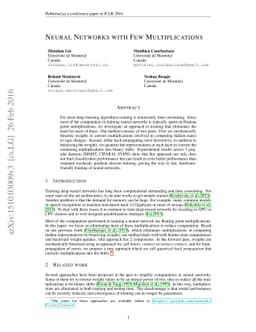 Neural Networks with Few Multiplications