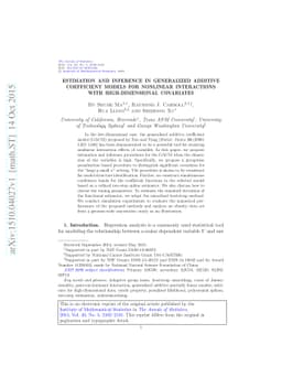 Estimation and inference in generalized additive coefficient models for
  nonlinear interactions with high-dimensional covariates