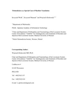 Telemedicine as a special case of Machine Translation