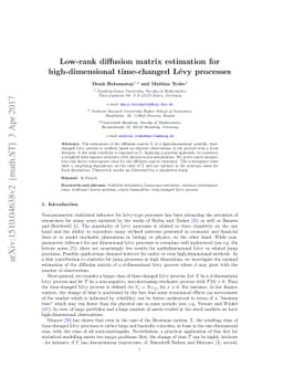 Low-rank diffusion matrix estimation for high-dimensional time-changed
  Lévy processes