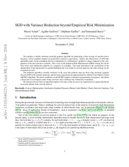 SGD with Variance Reduction beyond Empirical Risk Minimization
