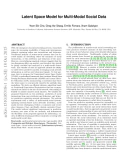 Latent Space Model for Multi-Modal Social Data