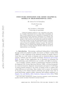 Structure estimation for mixed graphical models in high-dimensional data