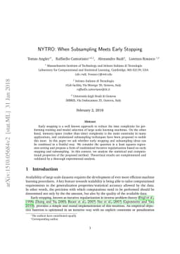 NYTRO: When Subsampling Meets Early Stopping
